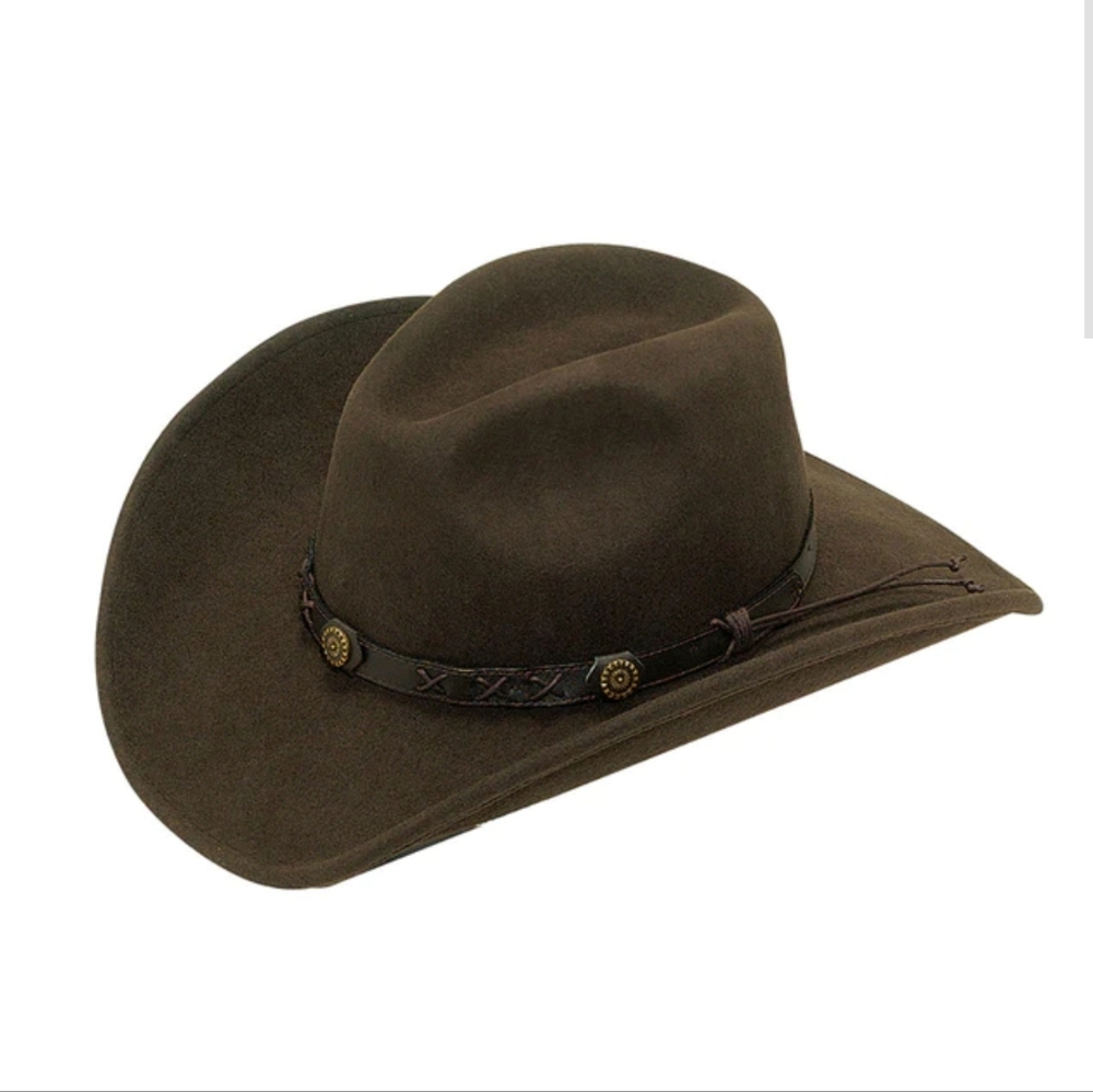 Brown Felt Wool Cowboy Hat